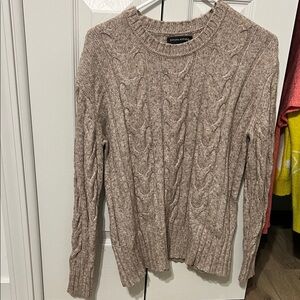 Banana Republic Taupe Cable Knit Sweater